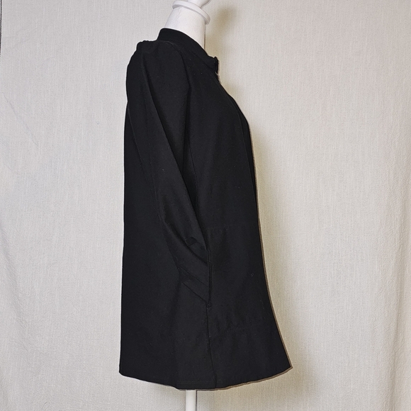 Eileen Fisher Womens Crepe Jacket Sz M Black Full Zip Stretch - Picture 5 of 13